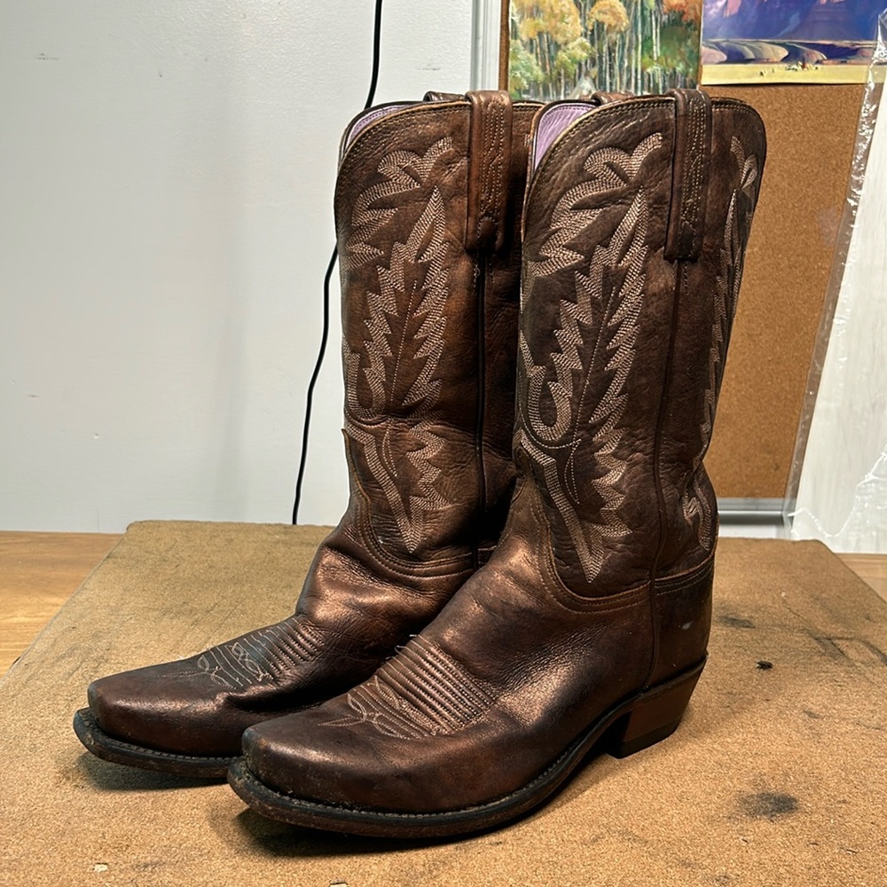 Lucchese 9.5 B Women’s Boots Metallic Brown EUC